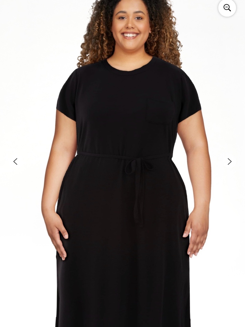 Time and Tru Black Tie-Waist Maxi Dress